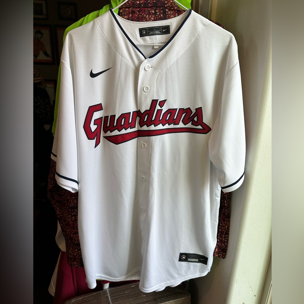 NWOT Nike Cleveland Guardians MLB White Home Official Baseball Jersey